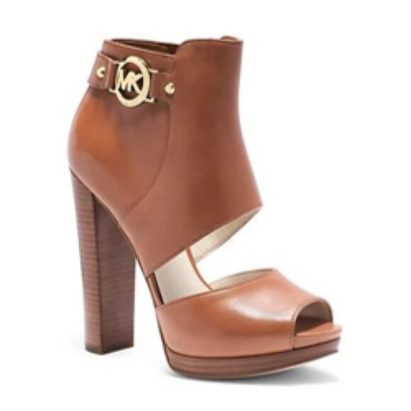 MICHAEL Michael Kors Wyatt Open Toe Heels Platform Ankle Boots Booties Sz 10 EUC - Picture 12 of 13